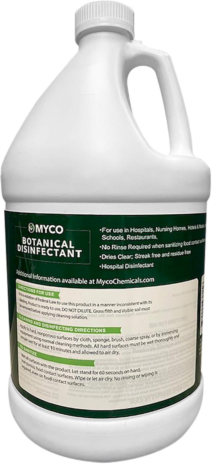 Myco Botanical Disinfectant Cleaner – Natural Plant-Based Ready-to-Use EPA-Registered Disinfectant Spray for Mold, Mildew, Germs, Bacteria & Viruses – Safe for Home & Commercial Use, 1 Gallon