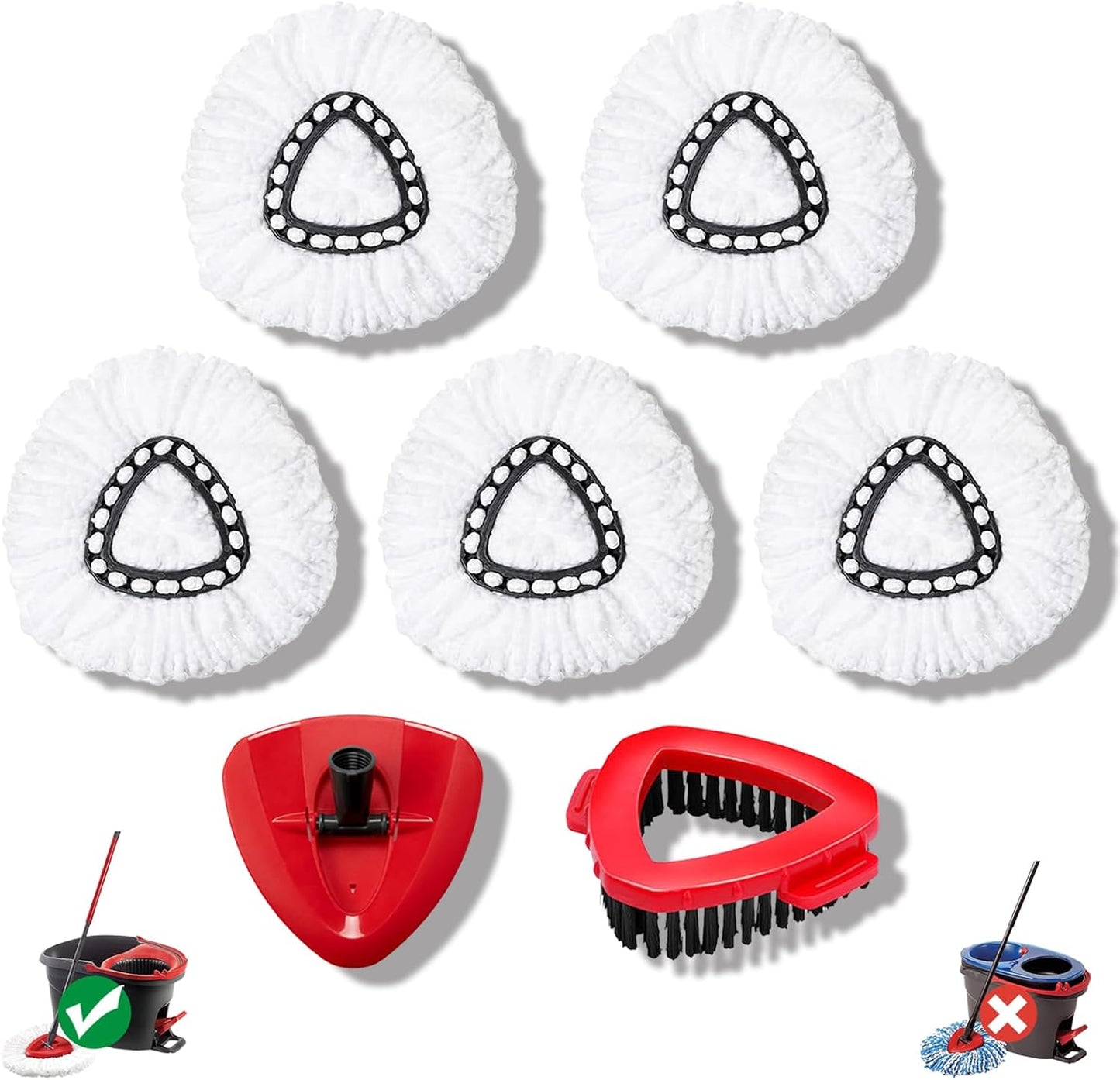 7-Pack Mop Heads Replacements for Ocedar EasyWring 1 Tank,Microfiber Spin Mop Refills, Deep Cleaning, Easy to Replace, Machine Washable