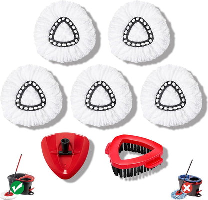 7-Pack Mop Heads Replacements for Ocedar EasyWring 1 Tank,Microfiber Spin Mop Refills, Deep Cleaning, Easy to Replace, Machine Washable