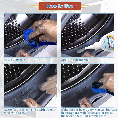 Black Stain Remover Gel Washing Machine Cleaner Front Loader Grout Cleaner Home Stain Removal Gel for Washer Kitchen Sink Showers Bathroom and Floor Tile 8Fl Oz