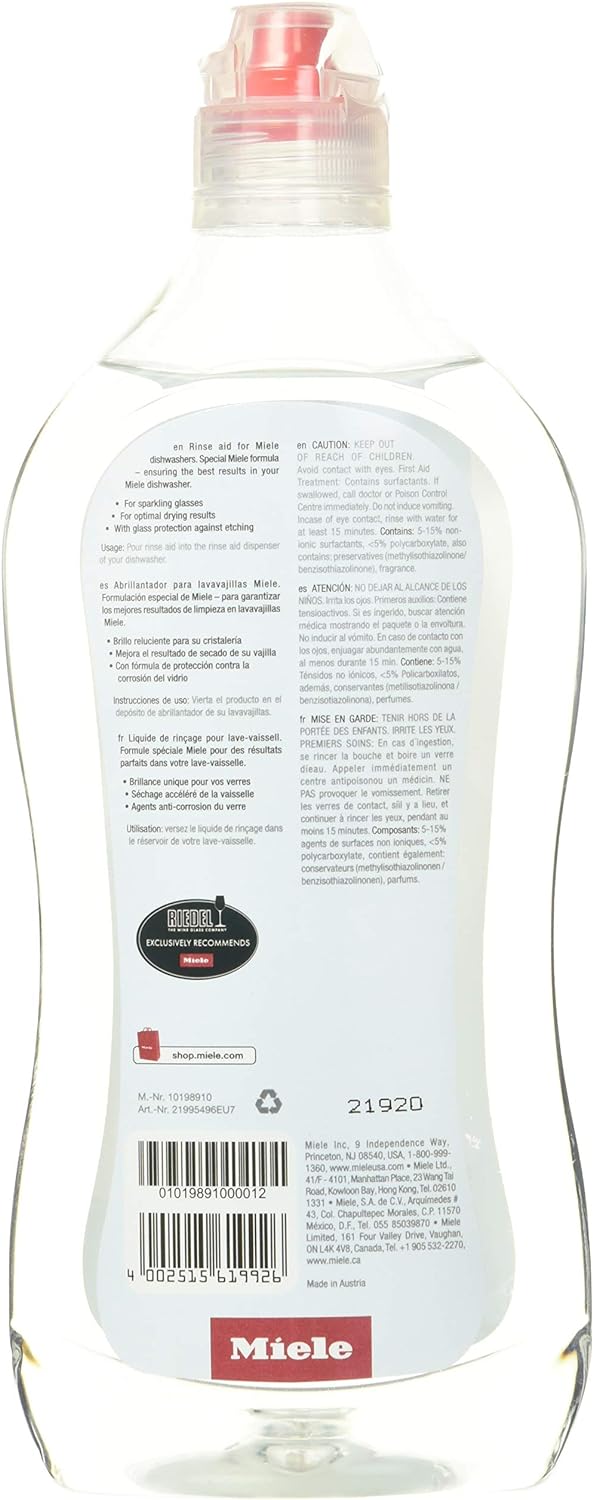 Miele Rinse Aid for Dishwashers 16.9 oz - Package of 2