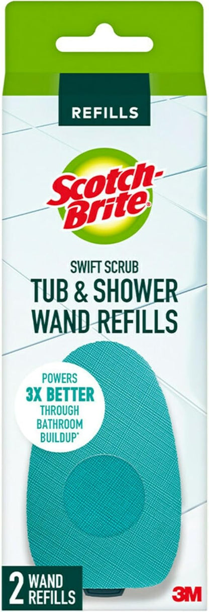 Scotch-Brite Scrub Tub & Shower Wand, Ideal for Bathroom Buildup, Glass Door, Shower and Bath Cleaner, Soap Scum Remover, 1 Wand