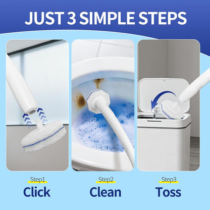 30Pcs Disposable Toilet Wand Refills Compatible with Clorox Toilet Wand. Easy Cleaning Toilet Bowl Fiber Wand Heads Compatible with Most Toilet Brushes