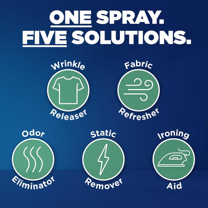 Downy Wrinkle Releaser Spray All In One Wrinkle Release Spray Travel Size, Odor Eliminator, Static Remover Fabric Refresher & Ironing Aid for Clothes 3 Fl Oz (Pack of 2), Crisp Linen Scent
