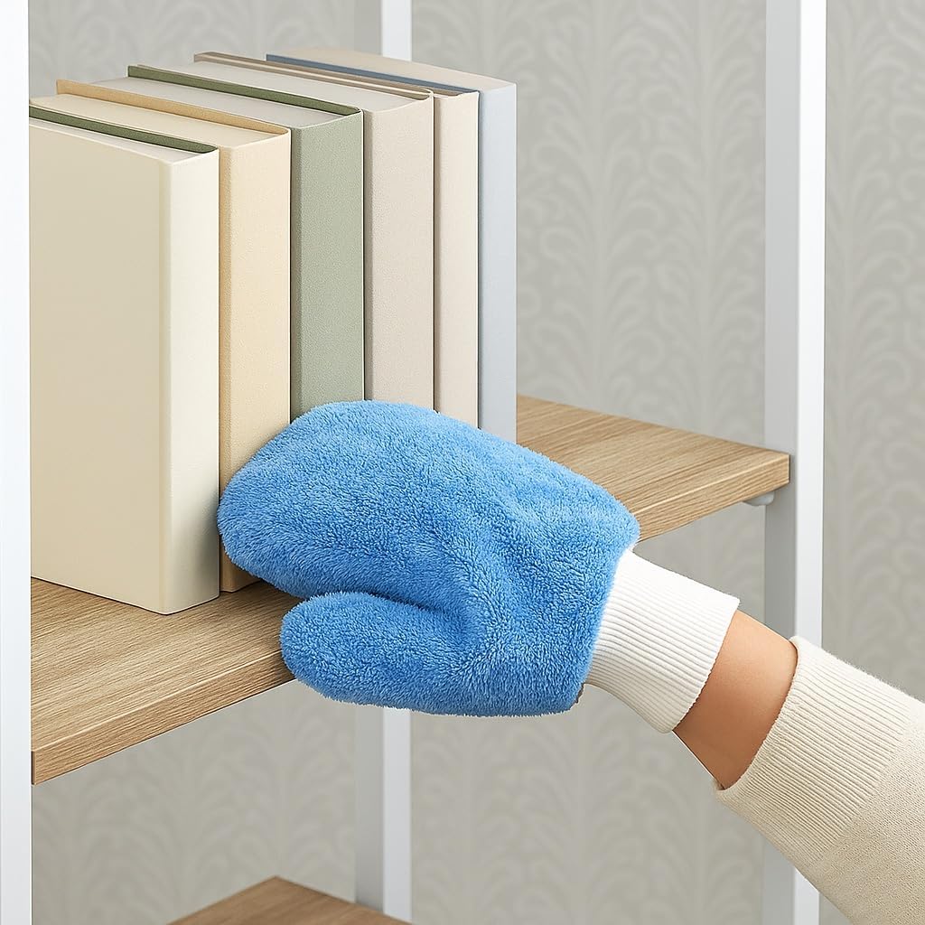 10" x 7" Microfiber Cleaning Mitt – Reusable Soft Dusting Glove for Auto, Glass & Surfaces – Non-Abrasive & Lint-Free Wash Mitt for Scratch-Free Cleaning – Ideal for Home or Commercial Use