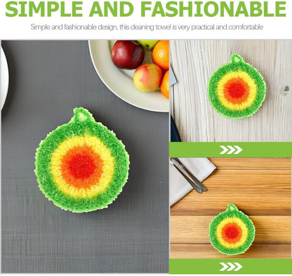 Toyvian Round Dish Cleaning Scrubber, 5Pcs Non-Scratch Polyester Dish Cloths for Washing Dishes Reusable Mesh Scrubbers with Hanging Loop Quick Drying Kitchen Scouring Pads for Pot Pan Sink