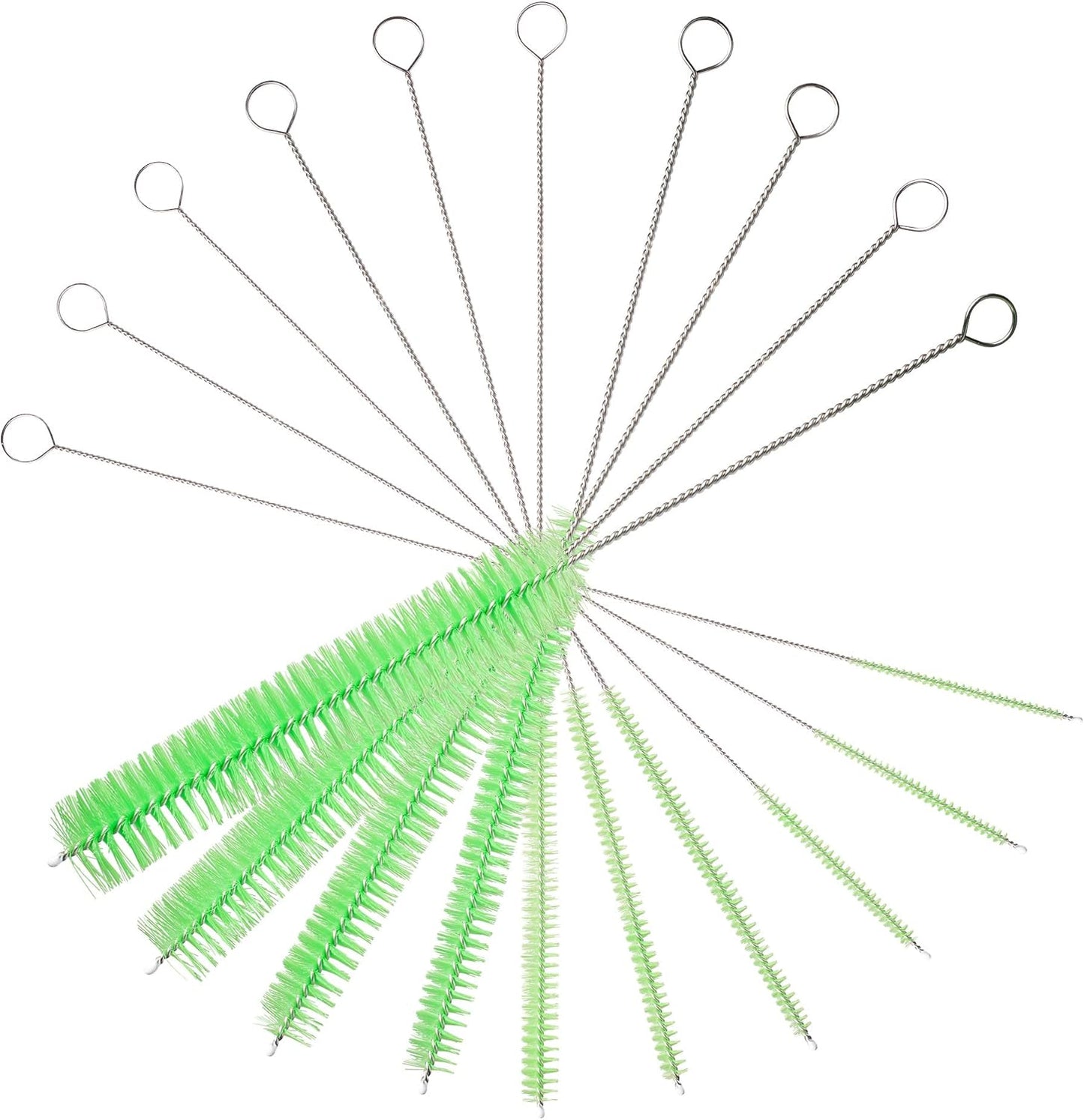 10" Tube Cleaning Brush Set, 5 Pack Large, Extra Long Nylon Straw Brushes with Flexible Handles for Bottles, Cleaning Straws, Pipe Cleaners, Keyboard, Glass, Guns, Detailing and Deep Cleaning, Black