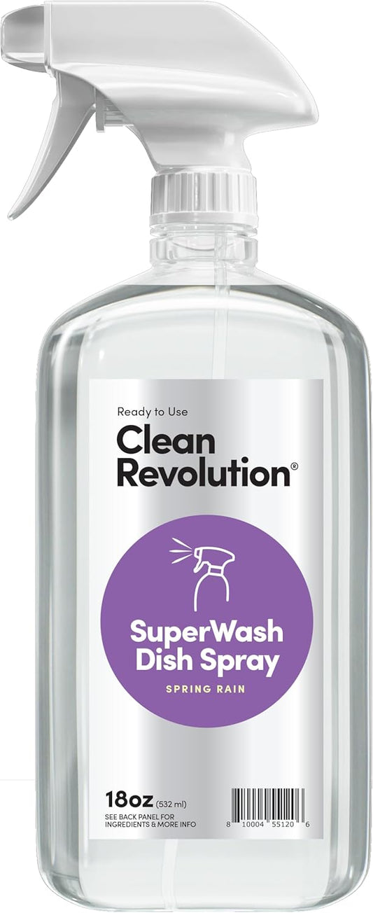 Clean Revolution SuperWash Dish Soap Spray 128oz Refill Supply Container, Ready to Use Formula, Citrus Fragrance, 1 Pack