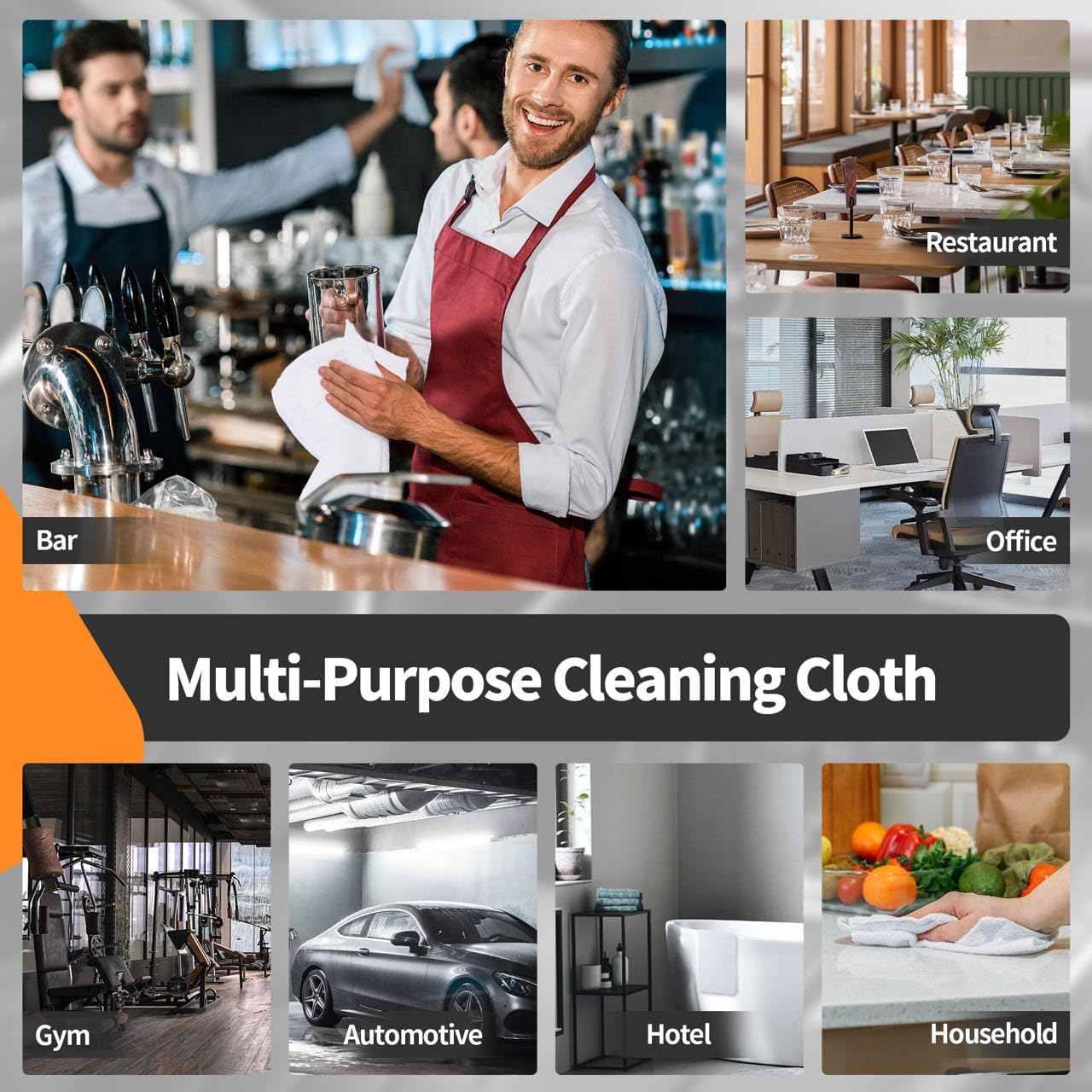 FIXSMITH Microfiber Cleaning Cloth - Pack of 8, Size: 12 x 16 in, Multi-Functional Cleaning Towels, Highly Absorbent Cleaning Rags, Lint-Free, Streak-Free Cleaning Cloths for Car Kitchen Home