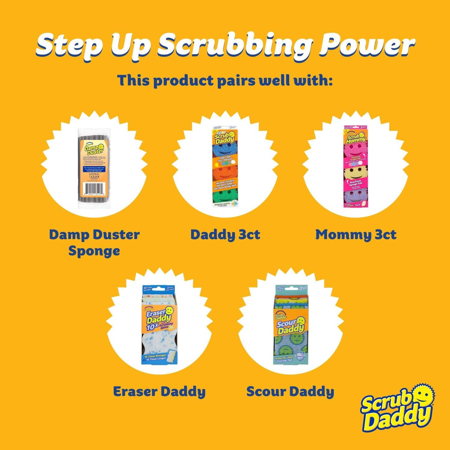 Scrub Daddy Damp Duster Towel - Durable Sponge-Like Dust Cleaner for Multisurface Dusting, Picking Up Pet Hair, Dirt & Grime of All Kinds - Reusable, Soft, Flexible, Absorbent Cleaning Supplies (4ct)