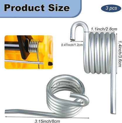 Comercial Mop Bucket Spring Replacement 3 Count Side-Press Wringer Torsion Springs Large 8 Loop Torsion Spring
