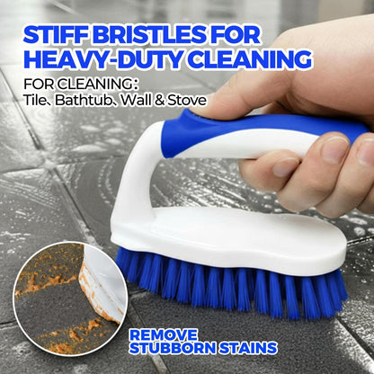 Scrub Brush - 6 Pack, Scrub Brushes for Cleaning, Heavy-Duty Scrub Brush, Stiff Bristles Cleaning Brush, for Kitchen, Bathtub, Floor and Wall Surfaces, Grey