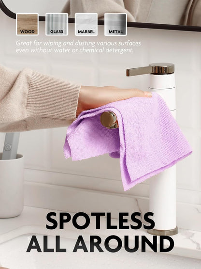 Fantasticlean Microfiber Cleaning Cloth Roll -75 Pack, Tear Away Microfiber Towels, 12" x 12", Reusable, Washable, Scratch Free, Ultra Absorbent Dishcloth for All-Around Cleaning Supplies (White)