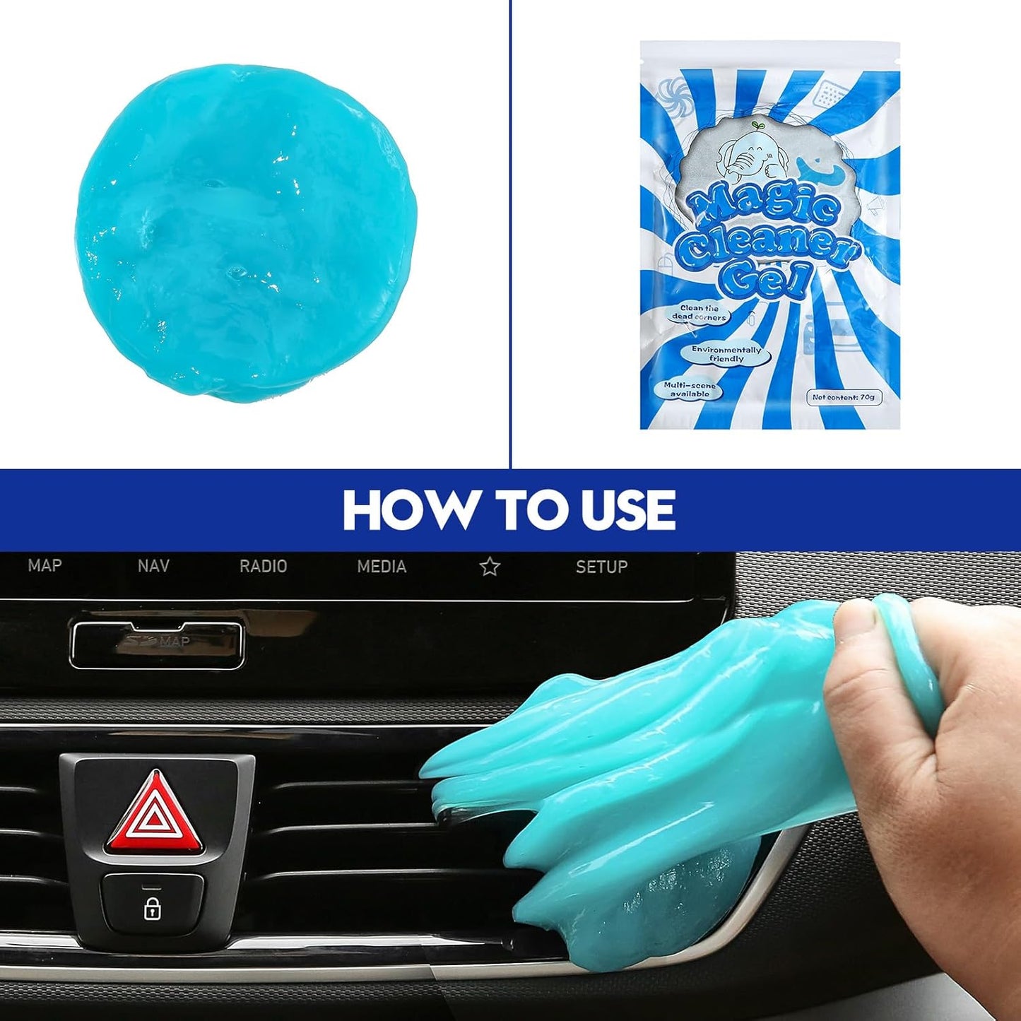 Qydipclin 34Pcs Car Detailing Kit, Car Detailing Brush Set, Car Wash Cleaning Kit, Car Detailing Brushes, Professional Car Care Kit for Interior Exterior Wheels, Blue
