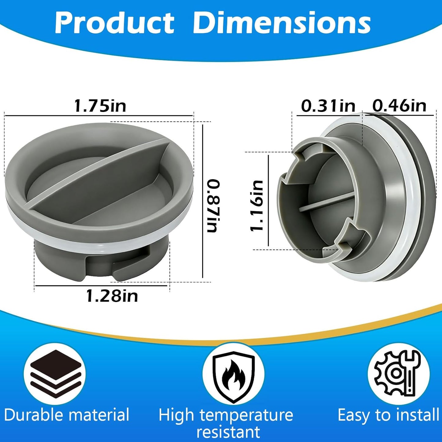 WPW10524919 Rinse Aid Dispenser Cap Replacement for Whirlpool KitchenAid Maytag Dishwasher, W10524919 Dispenser Cap Replace W10524923 Dishwasher Rinse Aid Dispenser Cap