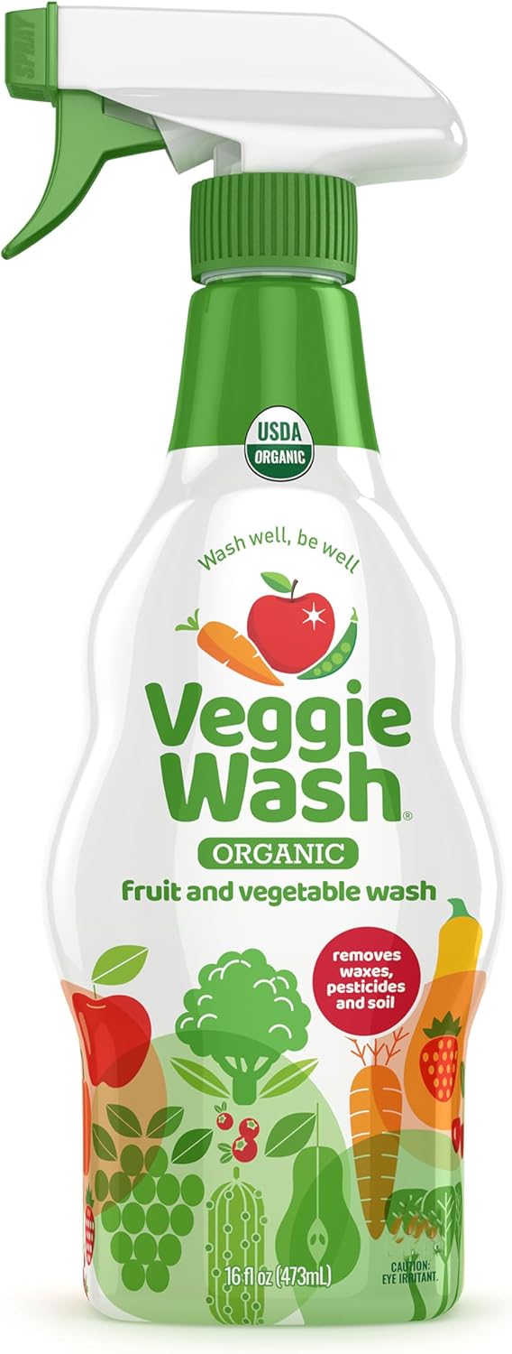 Veggie Wash Organic Fruit and Vegetable Wash, Certified Organic, Ideal for Cleaning Produce, 16 Fluid Ounce, Pack of 3 (Packaging May Vary)