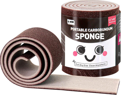 Carborundum Heavy Duty Scouring Sponges - Fiberglass-Free Nano Rust Eraser for Pots, Pans, Grill, Oven Racks & Sink Stains (0.4" 8ct(Pack of 1))