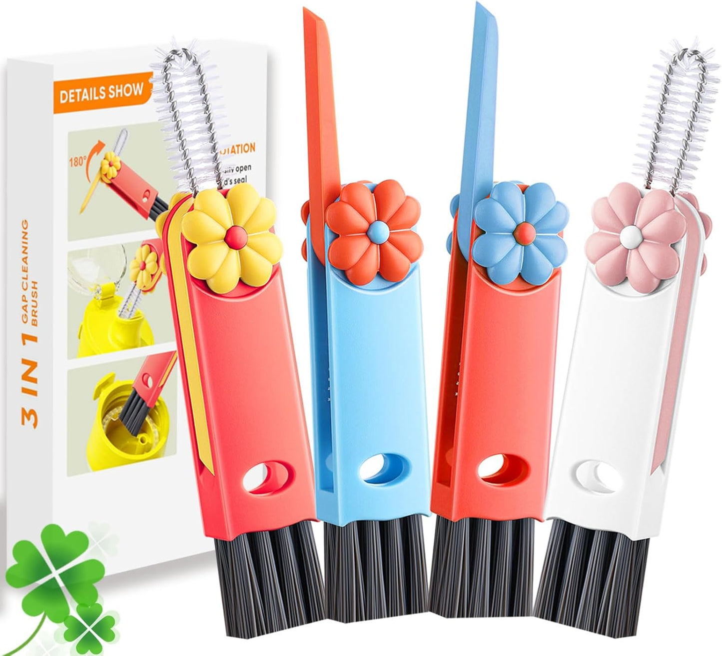 3 in 1 Cup Lid Cleaning Brush, Multifunctional Gap Cleaning Brush, Home Kitchen Crevice Brush, Portable Bottle Cleaner Brush for Cleaning Tight Spaces, Bottle Gaps, Travel Mug Caps(3 PCS)