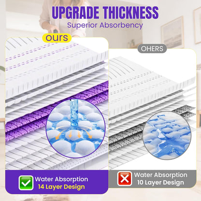 60 Pcs Power Mop Pads for Swiffer PowerMop 500+ Strips Multi-Surface Refill Pad Disposable Spray Mopping Pads Head Refills for Floor Cleaning (Quick-Absorb, No Residue & Disposable)
