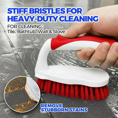 Scrub Brush - 6 Pack, Scrub Brushes for Cleaning, Heavy-Duty Scrub Brush, Stiff Bristles Cleaning Brush, for Kitchen, Bathtub, Floor and Wall Surfaces, Grey