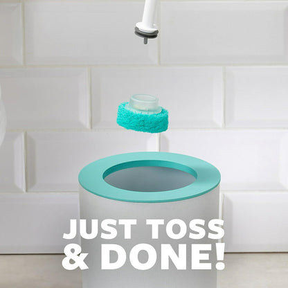 Scotch-Brite Power Scour Toilet Cleaning System, Toilet Bowl Cleaner with Disposable Scrub Pad Tablets, Includes 1 Wand, Stand and 5 Scrubbing Pad Refills
