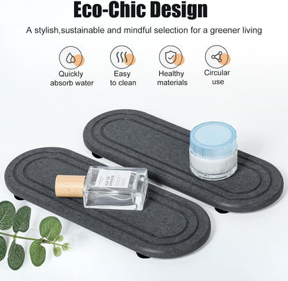 3PCS Water Absorbing Stone Tray, Fast Drying Stone Sink Tray, Stones Soap Trays, Water Absorbent Diatomite Trays, Diatomite Coasters for Kitchen Sink Bathroom Counter, Hand Soap Dish & Holders