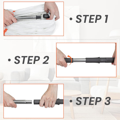 Self-Wringing Twist Floor Mops – 55” Long Handle Microfiber Mops for Hardwood Floor Cleaning, Heavy Duty Easy Squeeze Wet Mop for Tile Marble Wood Laminate