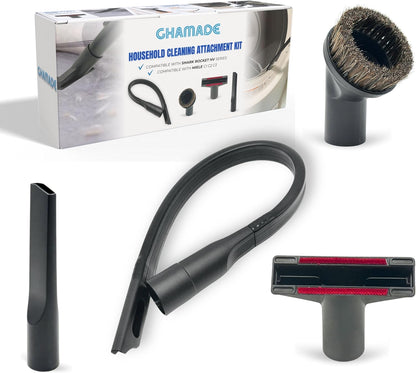 For Miele 35mm Vacuum Attachment Kit for Miele C1 C2 C3 Canister Vacuums – Horsehair Dusting Brush, Crevice Tool, Upholstery Tool, Flexible Hose Extension – Vacuum Cleaning Accessories for Home & Car