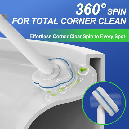48 Pack Disposable Toilet Wand Refills for Cinola Toilet Handle, 3-Layer Toilet Brush Replacement Heads, Hygienic Disposable Toilet Bowl Cleaner Pads for Bathroom Deep Cleaning