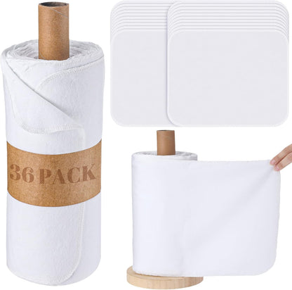 36 Pack Vintage Reusable Cleaning Cloths Washable Cotton Kitchen Towels for Home (Gray)