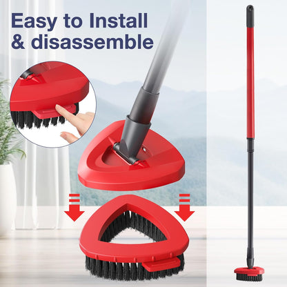 2 Pack 2-Tank Spin Mop Scrub Brush Head Replacement for O Ceda RinseClean 2-Tank System(Blue), Hard Bristle Scrubber Brush for Floor Cleaning Accessories (Not Fit for EasyWring 1-Tank)