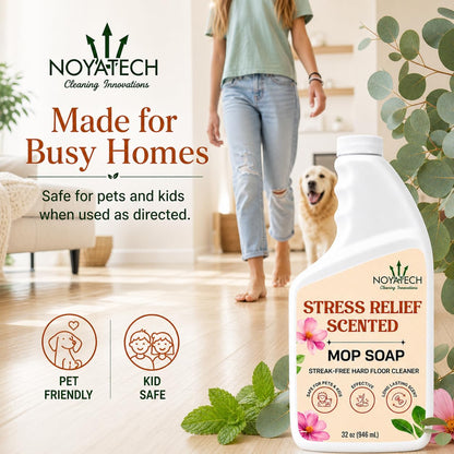 NOYATECH Scented Mop Soap – Stress Relief Aromatherapy Floor Cleaner Concentrate | Non-Toxic, Pet Safe, No Residue | Safe for Hardwood, Tile, Marble, Stone & Grout | All Mop Types | Made in USA
