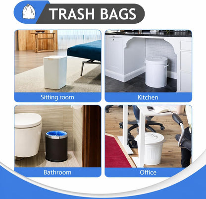 Teivio Small Trash Bags 4 Gallon 120 Counts Garbage Bags, Bathroom Trash Can Bin Liners, Small Plastic Bags for home office kitchen, fit 12-15 Liter, 3,3.5,4.5 Gal, Clear