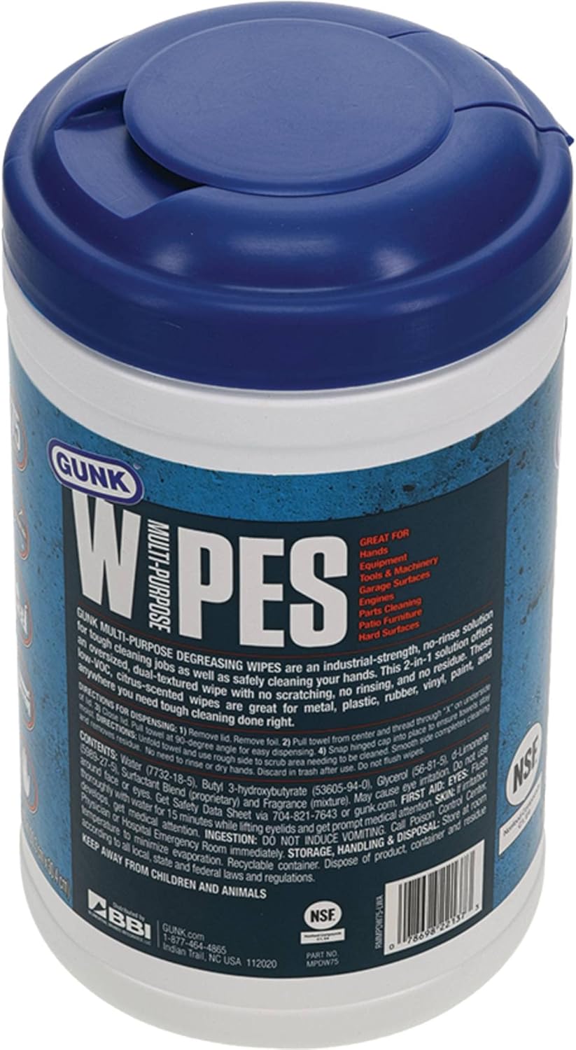 Gunk MPDW30-6PK Wipes 8 x 12 inch, 30-Count, 6 Pack