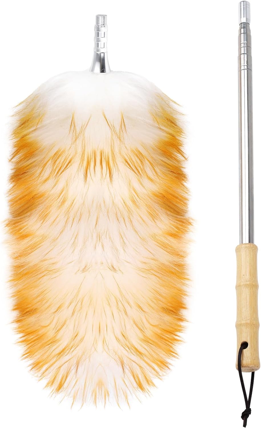 Extendable Cleaning Duster,66.9Inch Telescoping Feather Dusters with Stainless Steel Extension Pole for Cleaning High Ceiling Fan, High Ceilings,Furniture