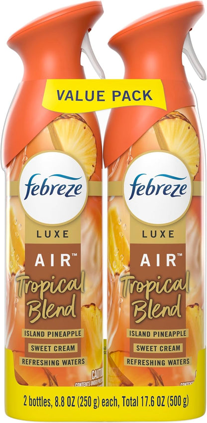 Febreze Air Mist, Air Freshener Spray, Odor Fighting Room Spray, Deodorizer for Home Bathroom Kitchen Office Apartment Dorm Room Classroom, Vanilla Suede, 8.1oz, 2ct