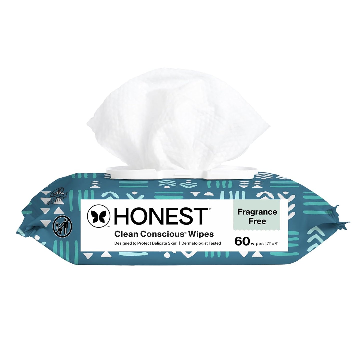 The Honest Company Hypoallergenic Multi-Use Baby Wipes for Sensitive Baby Skin, Rose Blossom, 60 Count