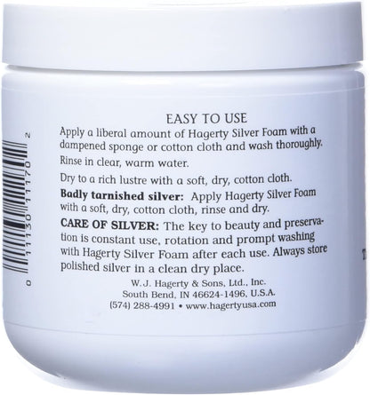 Hagerty Silver Foam - Trusted Silverware Polish and Tarnish Remover Since 1895 for Sterling Silver, Silver-Plate, Gold, and Gold – Made in USA, Kosher Certified, 19 oz