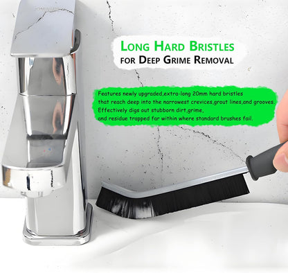Grout Brush Stiff Bristle, Crevice Cleaning Brush for Tight Spaces, Multi-Surface Scrubber for Kitchen Sink, Bathroom Tile,Toilet,Window Tracks & Faucets - 3 Pack