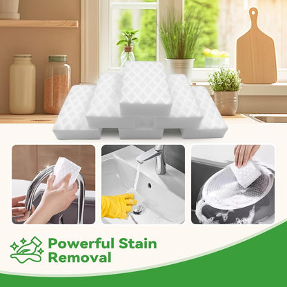 Magic Eraser Sponge 2X Density, Multi-Purpose Long Lasting Melamine Sponge, Water-Activated Cleaning Pads Sponge Eraser for Kitchen, Bathroom, Wall, Shoes & Car Interior, Non-Scratch (20)