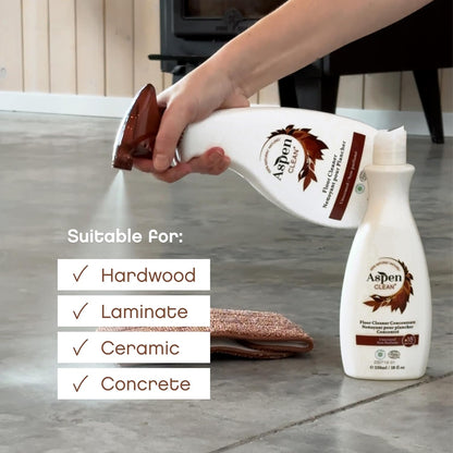 AspenClean Floor Cleaner | Eco-Friendly Spray Cleaner for Hardwood, Laminate, Stone & Ceramic | Non-Toxic | Made with Natural Ingredients | EWG Verified | Pack of 2 | 22 oz