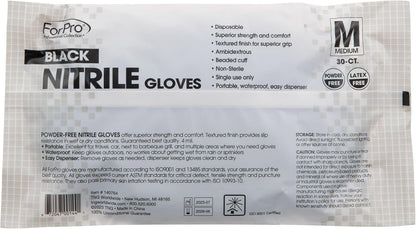 ForPro Disposable Nitrile Gloves, Chemical Resistant, Powder-Free, Latex-Free, Non-Sterile, Food Safe, 4 Mil