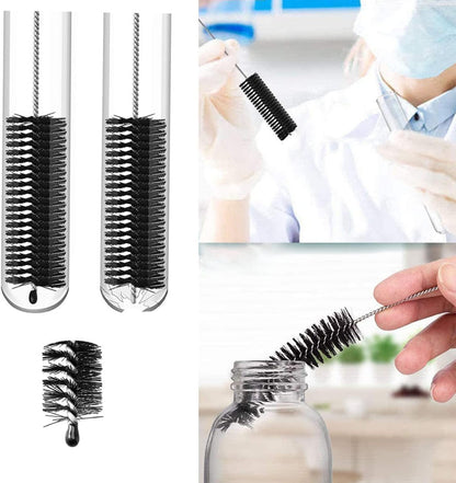 Coffee Brush Set, 13 Pieces Natural Wood & Nylon, Includes Wooden, Plastic, Straw, & Gap Brushes for Espresso Machine Cleaning