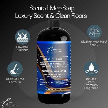 Lapew Black Sea Scented Cleaning Bundle | Carpet Deodorizer Powder (16 oz) & Mop Soap Concentrate (36 oz) | Pet-Friendly Odor Eliminator - Colors A
