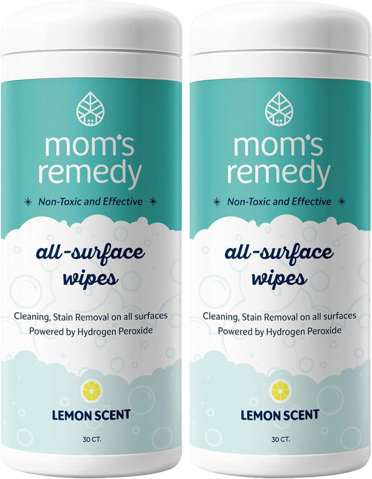 MOMREMEDY Hydrogen Peroxide Cleaning Wipes | All Purpose Cleaner and Stain Remover | Multipurpose for Home, Kitchen, Bathroom, All Surfaces | Non-Toxic