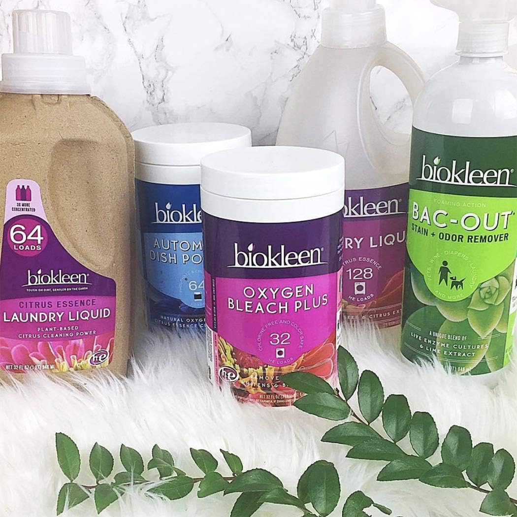 Biokleen Bac-Out Stain+Odor Remover, Destroys Stains & Odors Safely, for Pet Urine, Laundry, Diapers, Wine, Carpets, & More, Eco-Friendly, Non-Toxic, Plant-Based, 32 Ounces