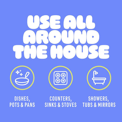 Brite by Scotch-Brite Palm Scrubber with Drain + Dry Stand, Household and Kitchen Sponge for Washing Dishes with Comfy Grip, 1 Scrub Sponge with Soap Dispenser