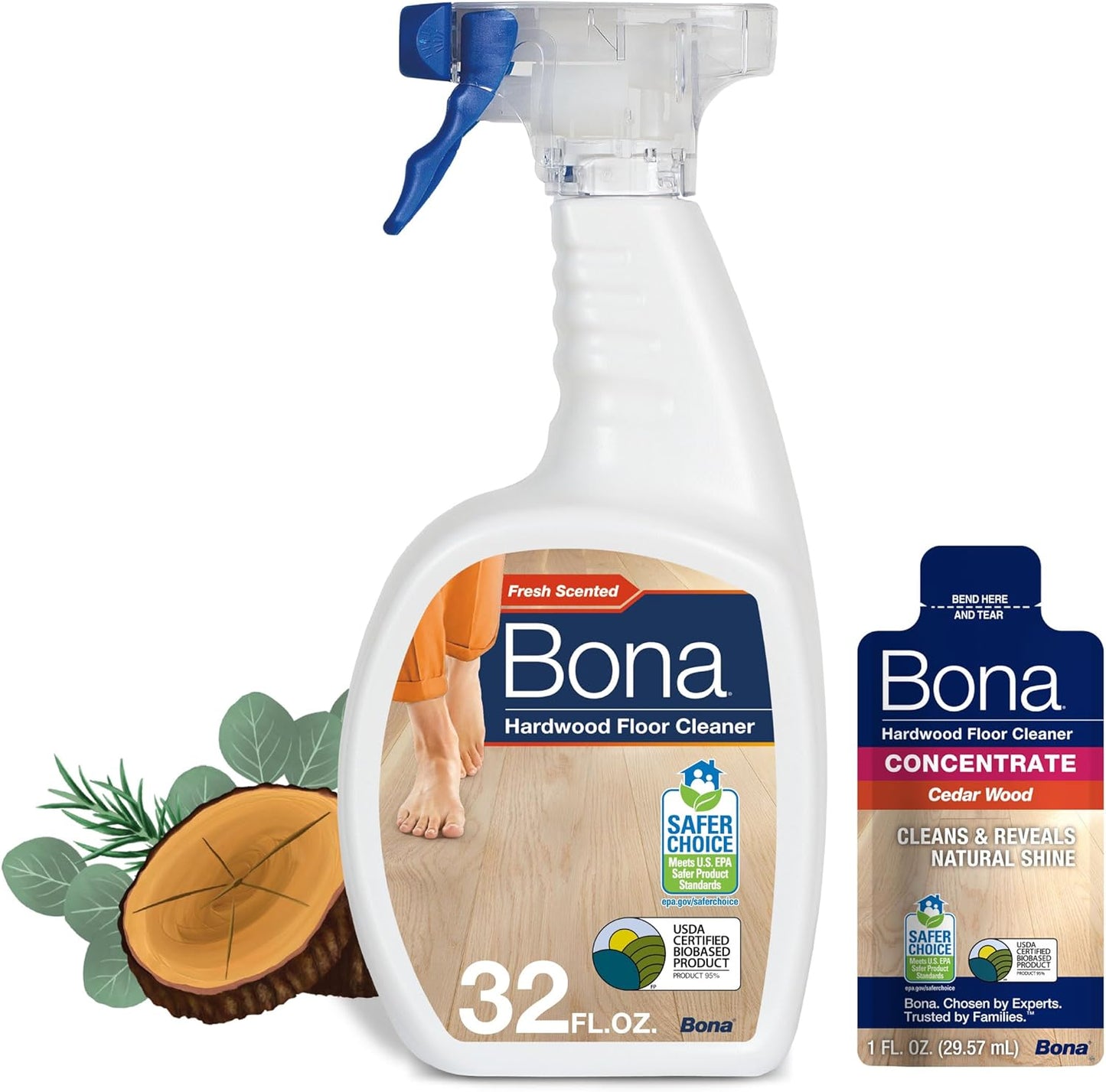 Bona PowerPlus Hardwood Floor Deep Cleaner Refill - 128 fl oz - Refill for Bona Spray Mops and Spray Bottles - Residue-Free Floor Cleaning Solution for Wood Floors