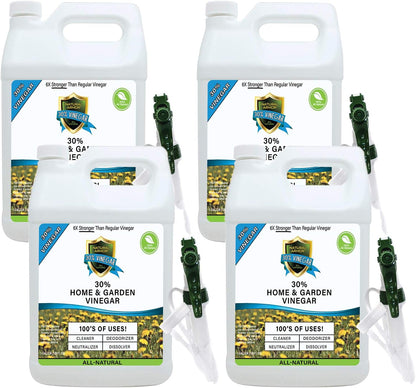 Natural Armor 30% Vinegar Industrial Strength Cleaning Agent Concentrate - 6X Stronger Than Regular Vinegar (128 Oz Gallon)