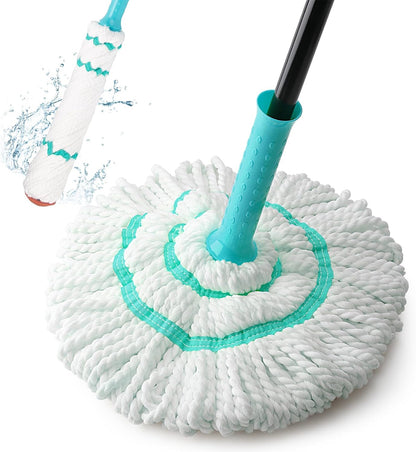 KeFanta Self-Wringing Twist Mop for Floor Cleaning, Long Handled Microfiber Floor Mop with Top Scouring Pad for Kitchen, Hardwood, Restaurant, Bathroom, Garages, Warehouses, Office,57-inch
